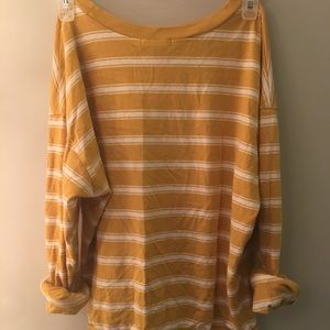 Yellow and White Striped Long Sleeve